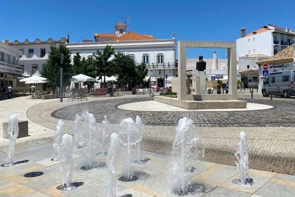 The main square in Sao Bras is where the locals and visitors come for a cool drink in the shade.