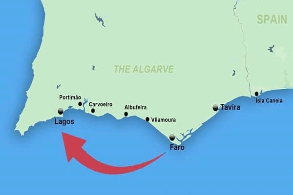 The Path of Progress moving west from Faro along the coast of the Algarve is one of the driving factors behind our opportunity in Lagos.