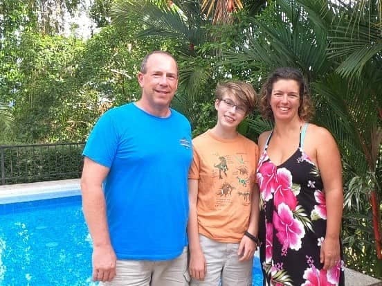The Ramsay family at their new Costa Rica home.