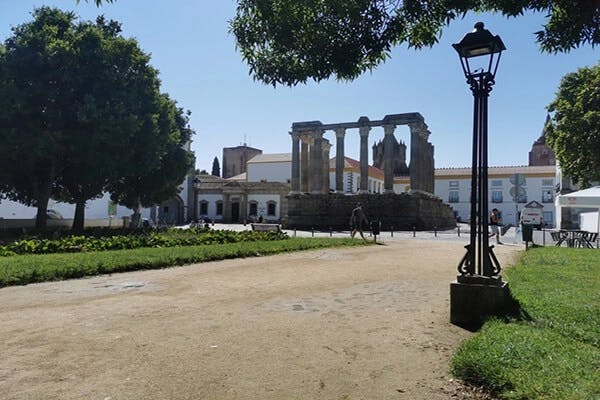 Here’s a photo I sent Ronan: The Roman Temple of Diana anchors the old town of Evora.