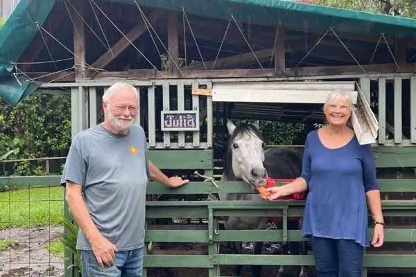 Paul Hastings and Marilyn Stevens live happily in the mountains outside Grecia in Costa Rica’s Central Valley with their horse (Julia), goat (Oliver), five cats, and two dogs.