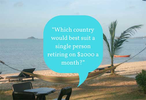 Which country would best suit a single person retiring on $2000 a month?